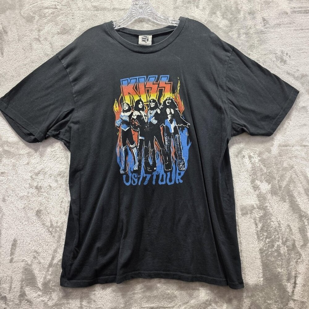 KISS Band Shirt Mens XL Black US Tour Graphic Rock T-Shirt Music Concert Merch